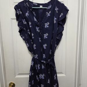 Old Navy Navy Blue Floral Midi Dress